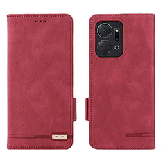 Coque Portefeuille Livre Cuir Etui Clapet L07Z pour Huawei Honor X7a Rouge