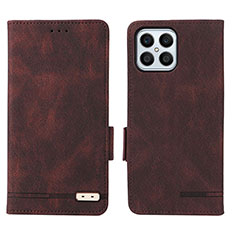 Coque Portefeuille Livre Cuir Etui Clapet L07Z pour Huawei Honor X8 4G Marron