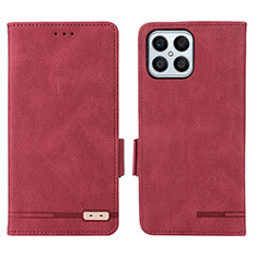 Coque Portefeuille Livre Cuir Etui Clapet L07Z pour Huawei Honor X8 4G Rouge