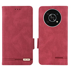 Coque Portefeuille Livre Cuir Etui Clapet L07Z pour Huawei Honor X9 5G Rouge