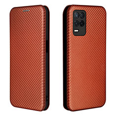 Coque Portefeuille Livre Cuir Etui Clapet L07Z pour Realme 8 5G Marron