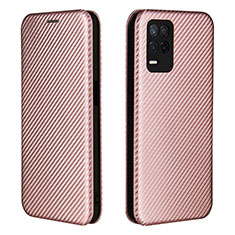 Coque Portefeuille Livre Cuir Etui Clapet L07Z pour Realme 8 5G Or Rose