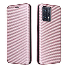 Coque Portefeuille Livre Cuir Etui Clapet L07Z pour Realme 9 4G Or Rose