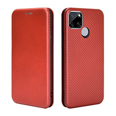 Coque Portefeuille Livre Cuir Etui Clapet L07Z pour Realme C12 Marron