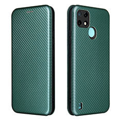 Coque Portefeuille Livre Cuir Etui Clapet L07Z pour Realme C21Y Vert