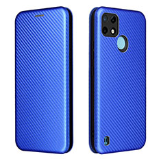 Coque Portefeuille Livre Cuir Etui Clapet L07Z pour Realme C25Y India Bleu