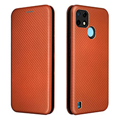 Coque Portefeuille Livre Cuir Etui Clapet L07Z pour Realme C25Y Marron