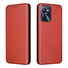 Coque Portefeuille Livre Cuir Etui Clapet L07Z pour Realme C35 Marron