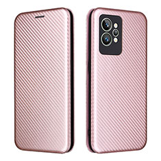 Coque Portefeuille Livre Cuir Etui Clapet L07Z pour Realme GT2 Pro 5G Or Rose