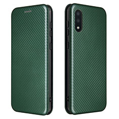 Coque Portefeuille Livre Cuir Etui Clapet L07Z pour Samsung Galaxy A02 Vert