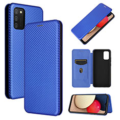 Coque Portefeuille Livre Cuir Etui Clapet L07Z pour Samsung Galaxy A02s Bleu