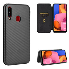 Coque Portefeuille Livre Cuir Etui Clapet L07Z pour Samsung Galaxy A20s Noir