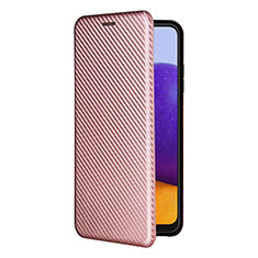 Coque Portefeuille Livre Cuir Etui Clapet L07Z pour Samsung Galaxy A22s 5G Or Rose