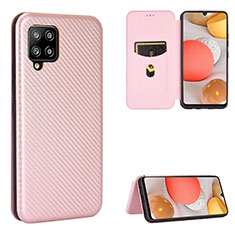 Coque Portefeuille Livre Cuir Etui Clapet L07Z pour Samsung Galaxy A42 5G Or Rose