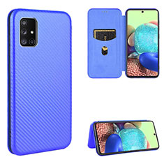 Coque Portefeuille Livre Cuir Etui Clapet L07Z pour Samsung Galaxy A71 4G A715 Bleu
