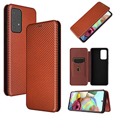 Coque Portefeuille Livre Cuir Etui Clapet L07Z pour Samsung Galaxy A72 4G Marron