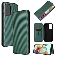 Coque Portefeuille Livre Cuir Etui Clapet L07Z pour Samsung Galaxy A72 4G Vert