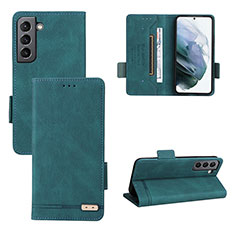 Coque Portefeuille Livre Cuir Etui Clapet L07Z pour Samsung Galaxy S21 Plus 5G Vert