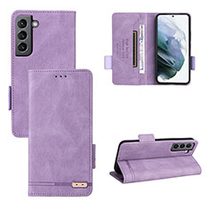 Coque Portefeuille Livre Cuir Etui Clapet L07Z pour Samsung Galaxy S21 Plus 5G Violet