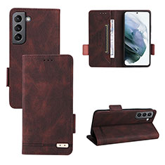 Coque Portefeuille Livre Cuir Etui Clapet L07Z pour Samsung Galaxy S23 5G Marron