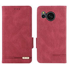 Coque Portefeuille Livre Cuir Etui Clapet L07Z pour Sharp Aquos Sense8 Rouge