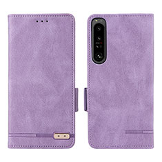 Coque Portefeuille Livre Cuir Etui Clapet L07Z pour Sony Xperia 1 IV SO-51C Violet