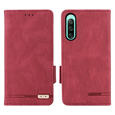 Coque Portefeuille Livre Cuir Etui Clapet L07Z pour Sony Xperia 10 IV Rouge