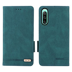 Coque Portefeuille Livre Cuir Etui Clapet L07Z pour Sony Xperia 10 IV SO-52C Vert