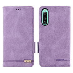 Coque Portefeuille Livre Cuir Etui Clapet L07Z pour Sony Xperia 10 IV SO-52C Violet