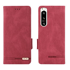 Coque Portefeuille Livre Cuir Etui Clapet L07Z pour Sony Xperia 5 IV Rouge