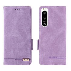 Coque Portefeuille Livre Cuir Etui Clapet L07Z pour Sony Xperia 5 IV Violet