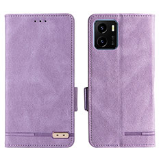 Coque Portefeuille Livre Cuir Etui Clapet L07Z pour Vivo iQOO U5x Violet