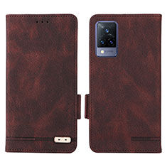 Coque Portefeuille Livre Cuir Etui Clapet L07Z pour Vivo V21 5G Marron