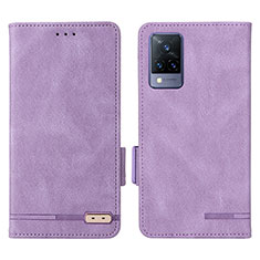 Coque Portefeuille Livre Cuir Etui Clapet L07Z pour Vivo V21 5G Violet