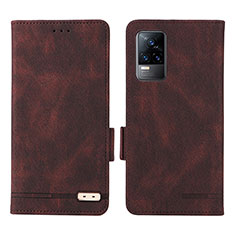 Coque Portefeuille Livre Cuir Etui Clapet L07Z pour Vivo V21e 4G Marron