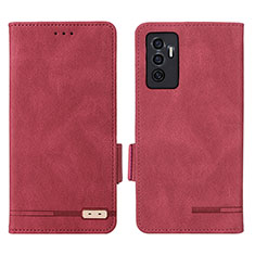 Coque Portefeuille Livre Cuir Etui Clapet L07Z pour Vivo V23e 5G Rouge