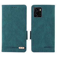 Coque Portefeuille Livre Cuir Etui Clapet L07Z pour Vivo Y01 Vert