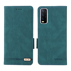 Coque Portefeuille Livre Cuir Etui Clapet L07Z pour Vivo Y12A Vert