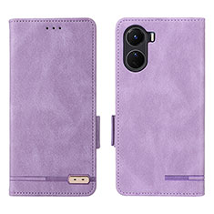 Coque Portefeuille Livre Cuir Etui Clapet L07Z pour Vivo Y16 Violet