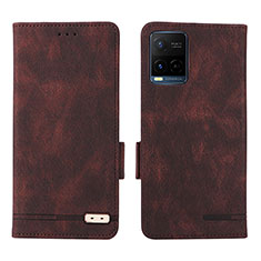 Coque Portefeuille Livre Cuir Etui Clapet L07Z pour Vivo Y21 Marron