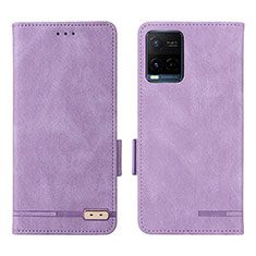 Coque Portefeuille Livre Cuir Etui Clapet L07Z pour Vivo Y21G Violet