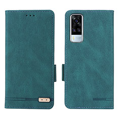 Coque Portefeuille Livre Cuir Etui Clapet L07Z pour Vivo Y31 (2021) Vert