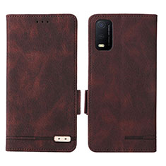 Coque Portefeuille Livre Cuir Etui Clapet L07Z pour Vivo Y3s (2021) Marron