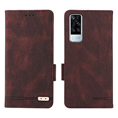 Coque Portefeuille Livre Cuir Etui Clapet L07Z pour Vivo Y51A Marron