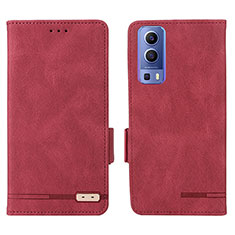 Coque Portefeuille Livre Cuir Etui Clapet L07Z pour Vivo Y52 5G Rouge