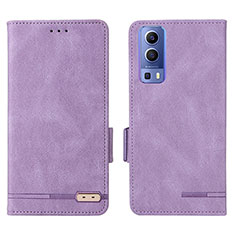 Coque Portefeuille Livre Cuir Etui Clapet L07Z pour Vivo Y52 5G Violet