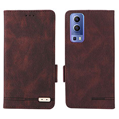 Coque Portefeuille Livre Cuir Etui Clapet L07Z pour Vivo Y72 5G Marron