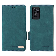 Coque Portefeuille Livre Cuir Etui Clapet L07Z pour Vivo Y75 4G Vert