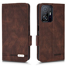 Coque Portefeuille Livre Cuir Etui Clapet L07Z pour Xiaomi Mi 11T 5G Marron