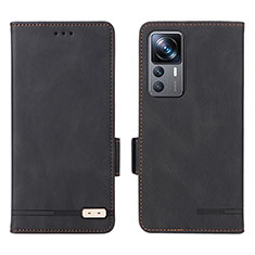 Coque Portefeuille Livre Cuir Etui Clapet L07Z pour Xiaomi Mi 12T Pro 5G Noir